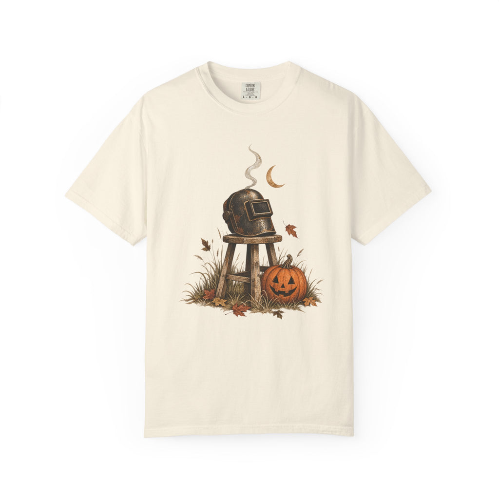 Halloween Welder T-Shirt — Welding Hood & Pumpkin Fall Tee