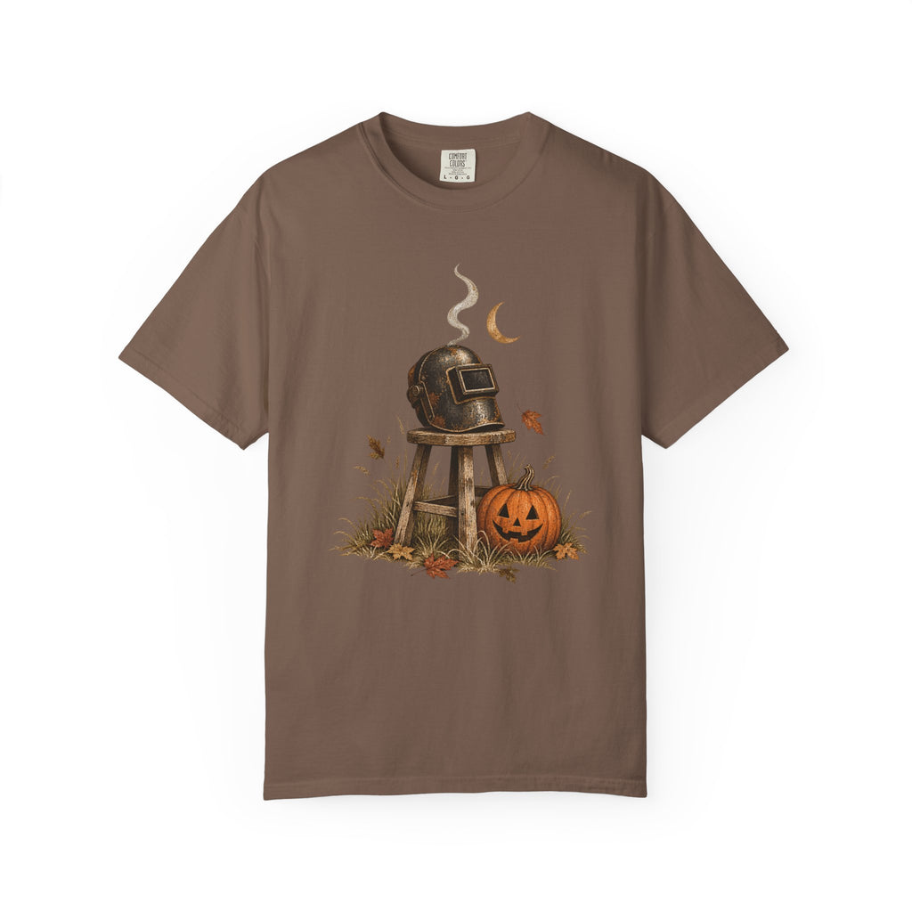 Halloween Welder T-Shirt — Welding Hood & Pumpkin Fall Tee