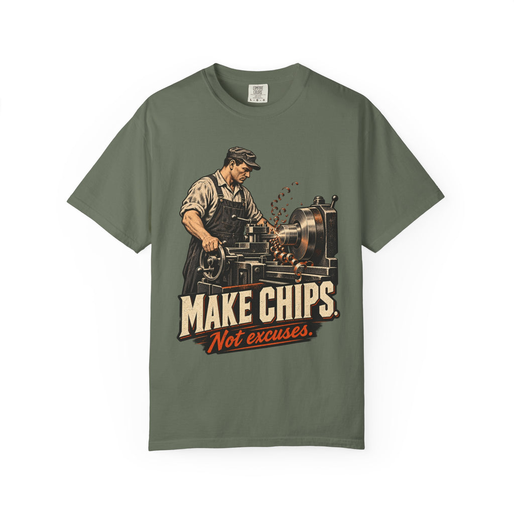 Make Chips Not Excuses | Vintage Machinist T-Shirt