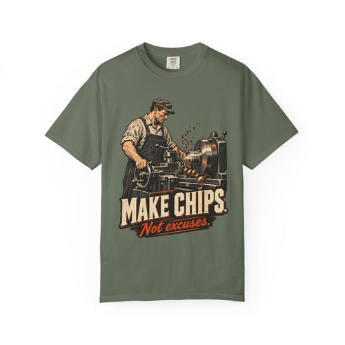 Make Chips Not Excuses | Vintage Machinist T-Shirt