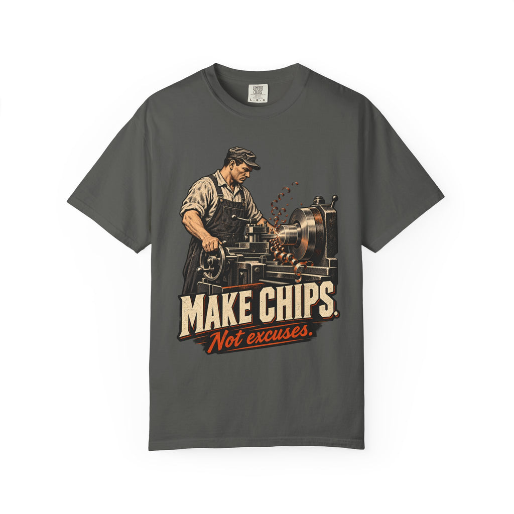 Make Chips Not Excuses | Vintage Machinist T-Shirt