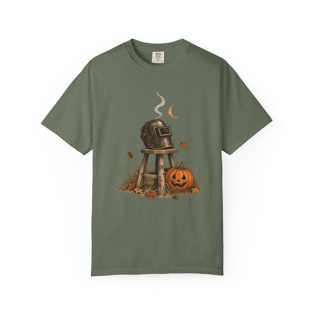 Halloween Welder T-Shirt — Welding Hood & Pumpkin Fall Tee