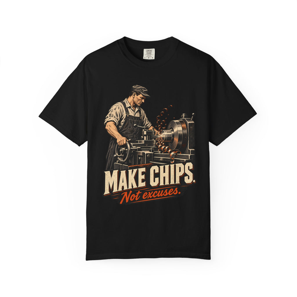 Make Chips Not Excuses | Vintage Machinist T-Shirt