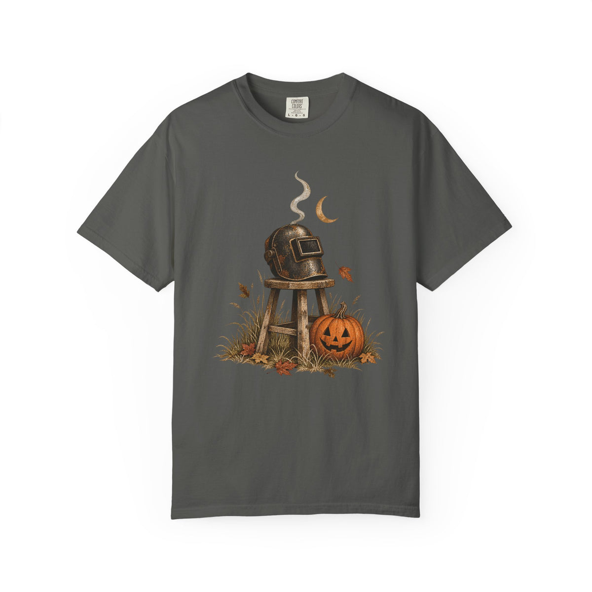 Halloween Welder T-Shirt — Welding Hood & Pumpkin Fall Tee